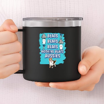 Discover Aussies Rock Paper Scissors Game Australian Shepherd 14oz Stainless Steel Tumblers