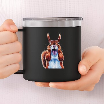 Discover Squirrel Pet Expressionist Scream Squirrel Lovers Artistic 3 14oz Stainless Steel Tumblers