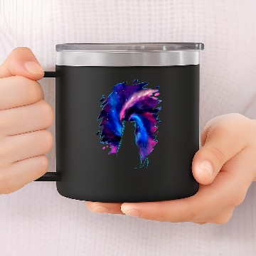 Discover Cosmic Cat Staring Into Outer Space Cat Lover Gift Zip 14oz Stainless Steel Tumblers