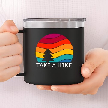 Discover Hiking s Take a Hike Retro Design Camping Baseball Tees 14oz Stainless Steel Tumblers