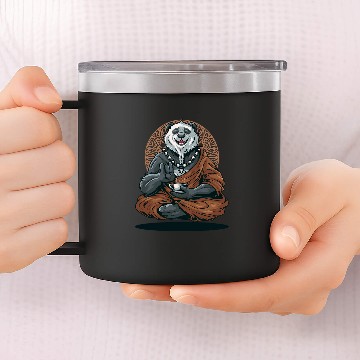 Discover Panda Pet Tea Drinking Buddhist Panda Baseball Tees 14oz Stainless Steel Tumblers