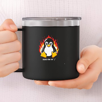 Discover Penguin Pet Funny Linux Penguin Tux Computer Science Idea 14oz Stainless Steel Tumblers