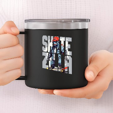 Discover Japanese Monster Kaiju On A Skateboard 14oz Stainless Steel Tumblers