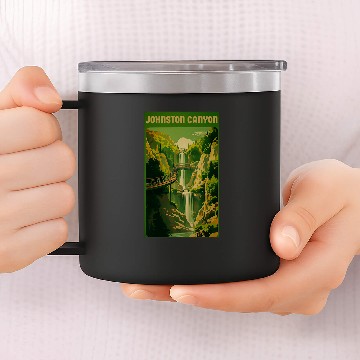 Discover Johnston Canyon Banff National Park 14oz Stainless Steel Tumblers