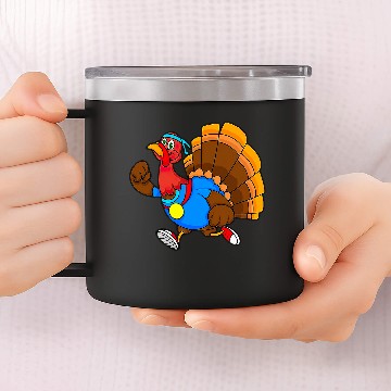 Discover Funny Turkey Running Turkey Trot Thanksgiving Baseball Tees 14oz Stainless Steel Tumblers