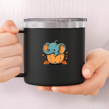 Discover Elephant Pet Pumpkin Elephant costume on Elephant Halloween 2 14oz Stainless Steel Tumblers