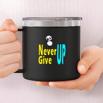 Discover Panda Pet never give up cute panda Zip 14oz Stainless Steel Tumblers