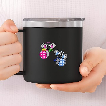 Discover Koala Pet bear Christmas Balls Winter Snow 14oz Stainless Steel Tumblers