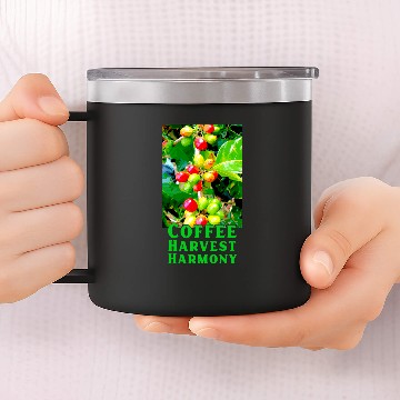 Discover Coffee Fun Cool COFFEE HARVEST HARMONY coffee cherries coffee berries Baseball Tees 14oz Stainless Steel Tumblers