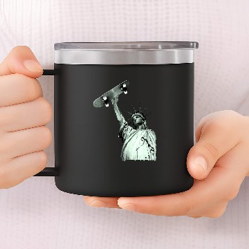 Discover Skateboard Statue of Liberty Baseball Tees 14oz Stainless Steel Tumblers
