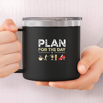 Discover Beer Fun Plan For The Day Coffee Disc Golf Beer 14oz Stainless Steel Tumblers