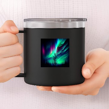 Discover Northern Lights Aurora Borealis 2 Zip 14oz Stainless Steel Tumblers