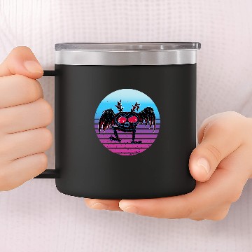 Discover Retro Sunset Mothman Cryptozoology Cryptid Monster Folklore 14oz Stainless Steel Tumblers