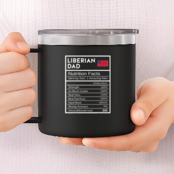 Discover Liberian Dad Nutrition Facts National Pride Gift For Dad Baseball Tees 14oz Stainless Steel Tumblers