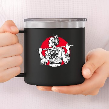 Discover Samurai Girl Tattoo Japan Katana swords Ninja Warrior Baseball Tees 14oz Stainless Steel Tumblers