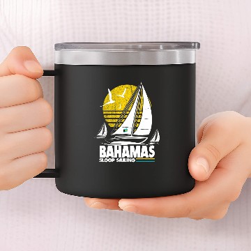 Discover Sloop Sailing Bahamas Regatta Sailboat Bahamian Flag Boating Zip 14oz Stainless Steel Tumblers