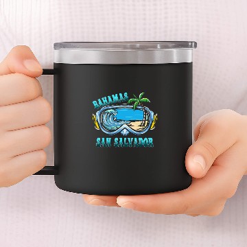 Discover San Salvador Bahamas Vacation Beach Baseball Tees 14oz Stainless Steel Tumblers