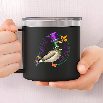 Discover Shake Your Tail Feather Mardi Gras Duck Hunting Baseball Tees 14oz Stainless Steel Tumblers