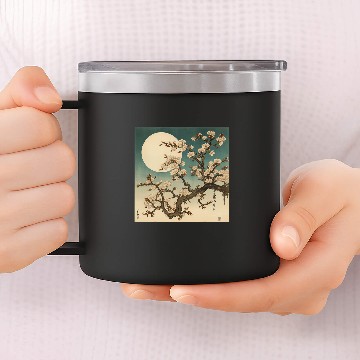 Discover Midnight Magic in a Blossoming Cherry Blossom Forest Baseball Tees 14oz Stainless Steel Tumblers