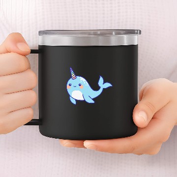 Discover Cute Sea Unicorns Rainbow Narwhal Baseball Tees 14oz Stainless Steel Tumblers