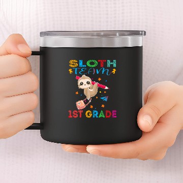 Discover Sloth Pet Student Teacher Team 1st Grade Baseball Tees 14oz Stainless Steel Tumblers