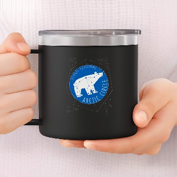 Discover Bear Pet Polar Bear North Pole Adventure Explore Winter Arctic Circle 14oz Stainless Steel Tumblers