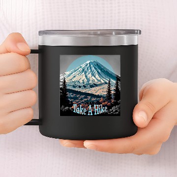 Discover Take a hike mountain trails outdoor adventure fun sun Baseball Tees 14oz Stainless Steel Tumblers