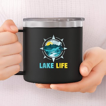 Discover Lake Life Camping Fishing Kayaking Boating Paddleboarding 2 Baseball Tees 14oz Stainless Steel Tumblers