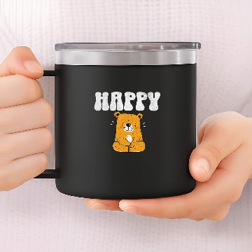 Discover Bear Pet Cheerful Bear Illustration for Joyful 14oz Stainless Steel Tumblers