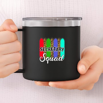 Discover Secretary Job School Secretary Squad Leopard Print First Day Of School 14oz Stainless Steel Tumblers