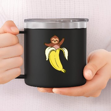 Discover Sloth Pet Banana Sloth Lover 14oz Stainless Steel Tumblers