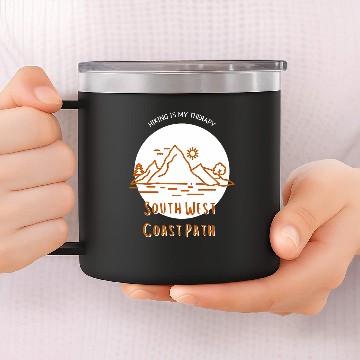 Discover South West Coast Path Hiking Cornwall englands Trail Travel Baseball Tees 14oz Stainless Steel Tumblers
