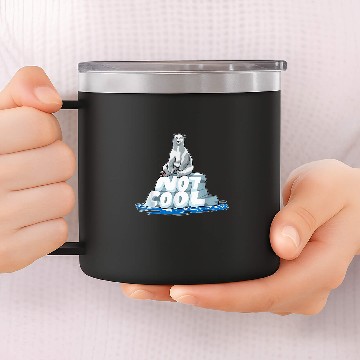 Discover Bear Pet Save Earth NOT COOL Melting Ice Polar Bear Global Warming Baseball Tees 14oz Stainless Steel Tumblers