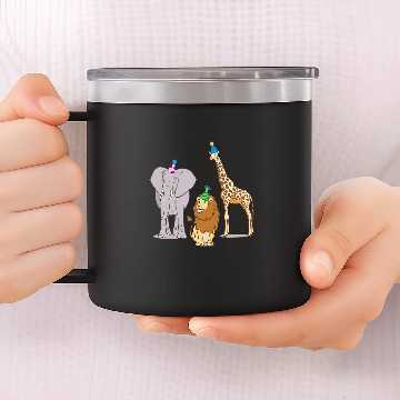 Discover Lion Pet Party Animal Theme Elephant Giraffe Lion Baseball Tees 14oz Stainless Steel Tumblers