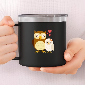 Discover Owl Pet Summer Wedding Anniversary Engagement Valentines 14oz Stainless Steel Tumblers