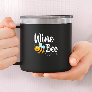 Discover Wines Fun Bee Wines Lover Funny Bumblebee Baseball Tees 14oz Stainless Steel Tumblers
