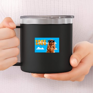 Discover 8Bit Game Over Cavalier King Charles Brown 14oz Stainless Steel Tumblers