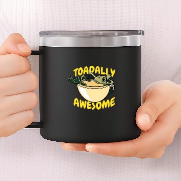 Discover Coffee Fun Toadally Awesome Coffee Frog Lily Pads Baseball Tees 14oz Stainless Steel Tumblers