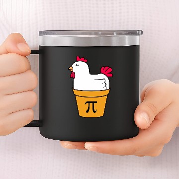 Discover Funny Math Chicken Pot Pi Chicken Pot Pie 14oz Stainless Steel Tumblers