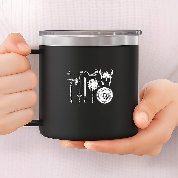 Discover Viking warrior equipment swords helmet ax horn Valhalla Zip 14oz Stainless Steel Tumblers