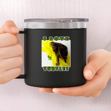 Discover Turtle Pet I Love Turtles Funny Cute Box Turtle Girls Boys Kids Youth Zip 14oz Stainless Steel Tumblers