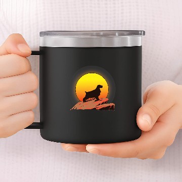 Discover English Cocker Spaniel Dog Sunrise 14oz Stainless Steel Tumblers