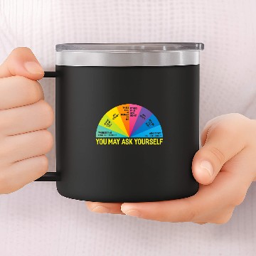 Discover 80s Music Retro Lyrics Pie Chart You May Ask Yourself Retro 22 14oz Stainless Steel Tumblers