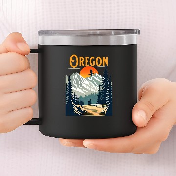 Discover vintages Oregon Souvenir Hiking Baseball Tees 14oz Stainless Steel Tumblers