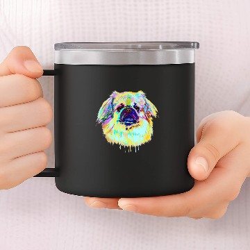 Discover Colourful Splash Dog Tibetan Spaniel 14oz Stainless Steel Tumblers