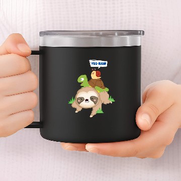 Discover Sloth Pet YeeHaw Sloth Turtel and Snail 14oz Stainless Steel Tumblers