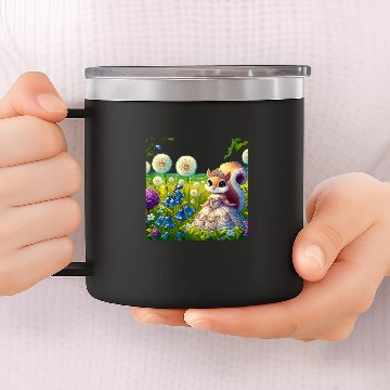 Discover Squirrel Pet Kids Squirrel princess in spring playground 14oz Stainless Steel Tumblers