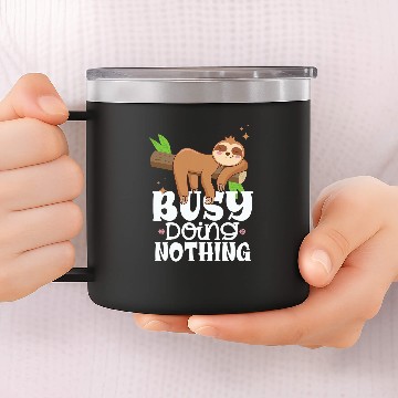 Discover Sloth Pet Adorable Sloth Sleeping Busy Doing Nothing Funny Zip 14oz Stainless Steel Tumblers