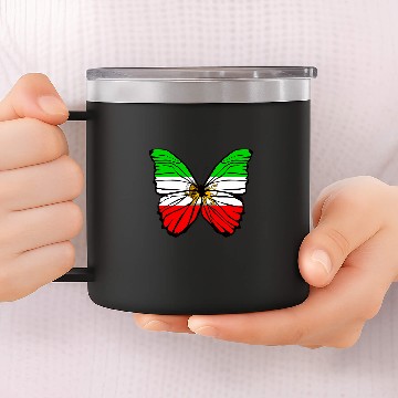 Discover Butterfly Lion Flag Iran 14oz Stainless Steel Tumblers