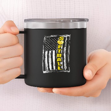 Discover Girls Softball Team American Pride vintages Teens Youth Baseball Tees 14oz Stainless Steel Tumblers